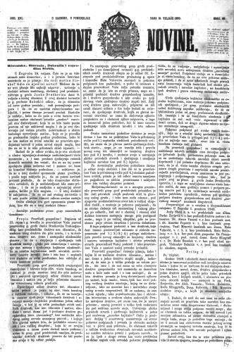 Narodne novine : 16,40(1850) / učrednik Ljudevit Gaj.