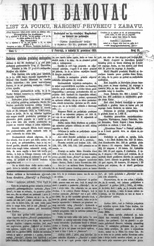 Novi Banovac : list za pouku, narodnu privredu i zabavu : 1,21(1913) / odgovorni urednik Dragan Filipović.