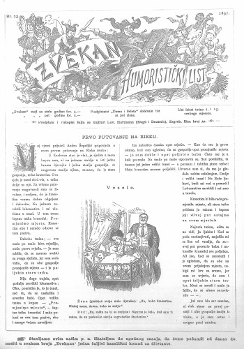 Zvekan : humoristički list : 8,23(1897) / odgovorni urednik August Šek.