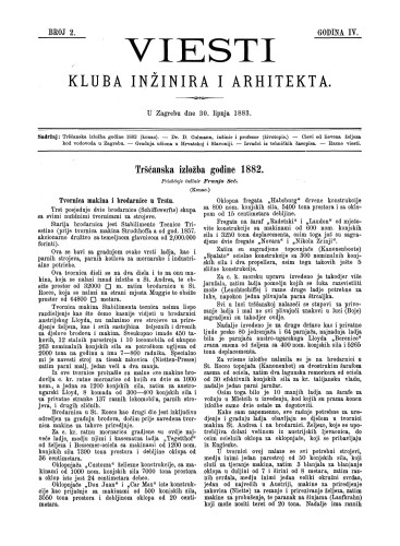 Viesti Kluba inžinira i arhitekta : 4,2(1883) 