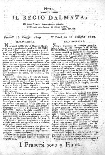 Il Regio Dalmata. : 21(1809)