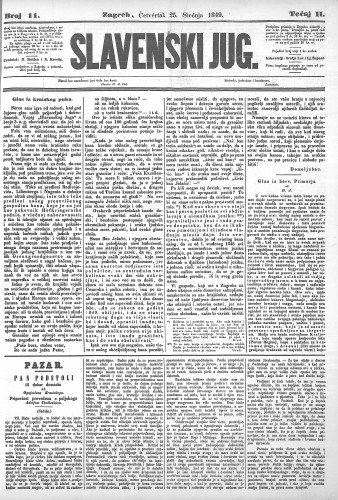 Slavenski Jug : 2,11(1849) / urednici: D. Kušlan i N. Krestić.