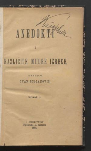 Anekdoti i različite mudre izreke / sakupio Ivan Stojanović.