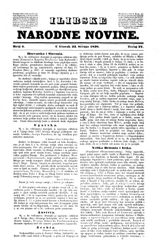 Ilirske narodne novine : 4,6(1838) / učrednik Ljudevit Gaj.