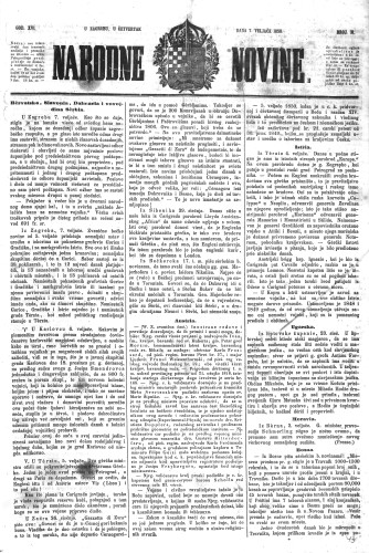 Narodne novine : 16,31(1850) / učrednik Ljudevit Gaj.