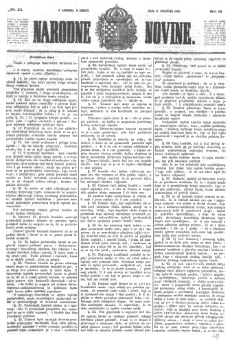 Narodne novine : 16,188(1850) / učrednik Ljudevit Gaj.