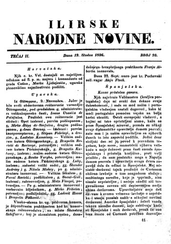 Ilirske narodne novine : 2,93(1836) / redaktor Ljudevit Gay.