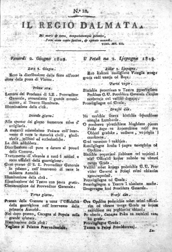 Il Regio Dalmata. : 22(1809)