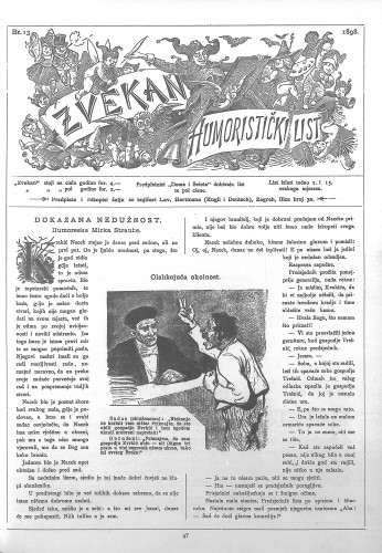 Zvekan : humoristički list : 9,13(1898) / odgovorni urednik Vojko Vezmar.