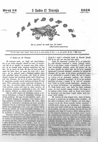 Pravdonoša : 2,16(1852) / odgovorni urednik Ivan Danilov.