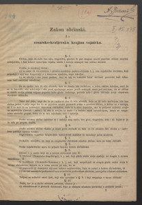 Zakon obćinski za cesarsko-kraljevsku Krajinu vojničku. 