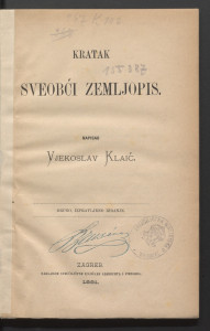 Kratak sveobći zemljopis / napisao Vjekoslav Klaić.