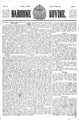 Narodne novine : 16,121(1850) / učrednik Ljudevit Gaj.