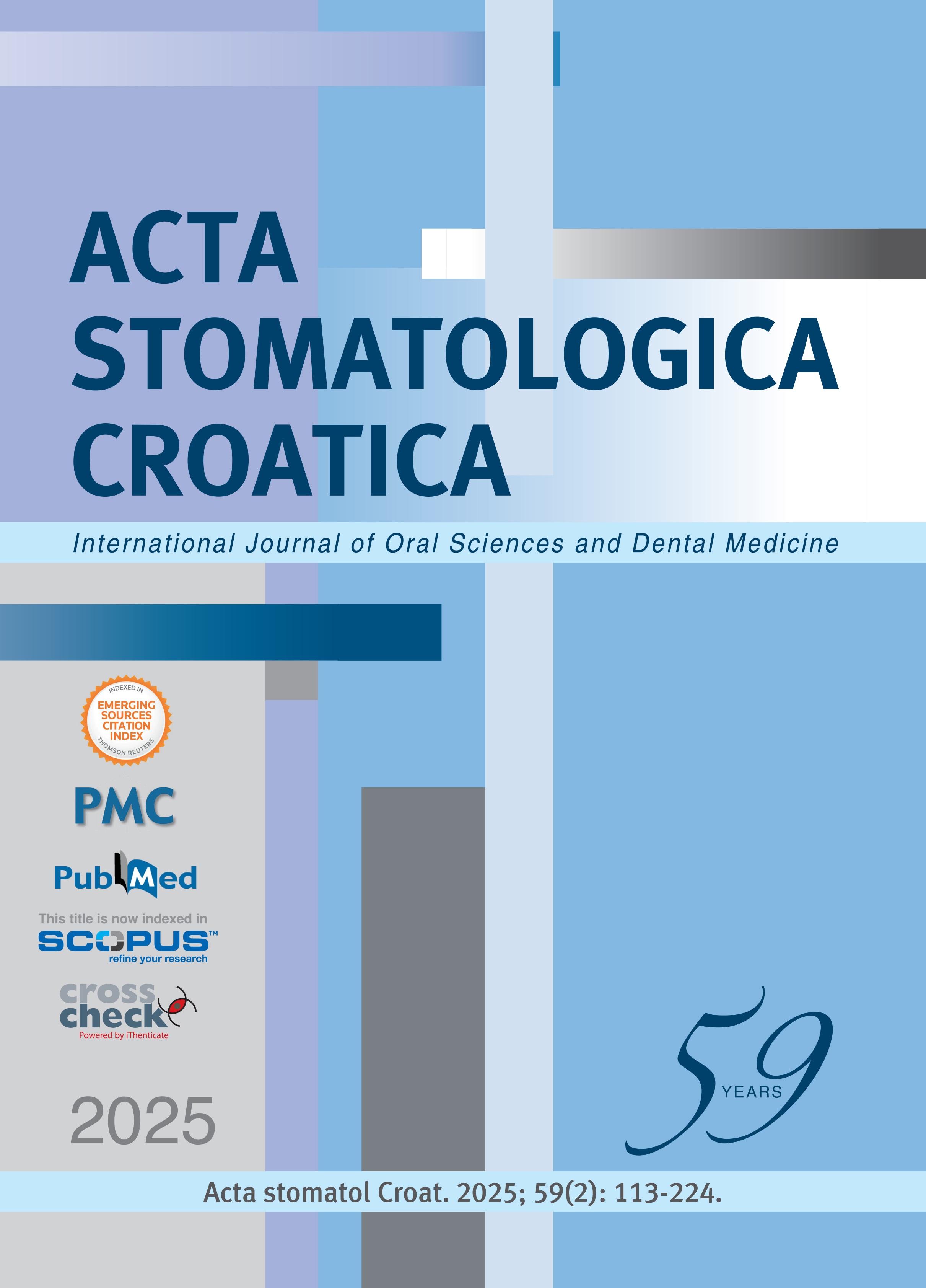 Acta Stomatologica Croatica : 59,2(2025) / editor-in-chief Hrvoje Brkić.