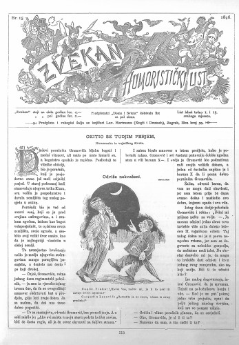 Zvekan : humoristički list : 7,15(1896) / odgovorni urednik August Šek.