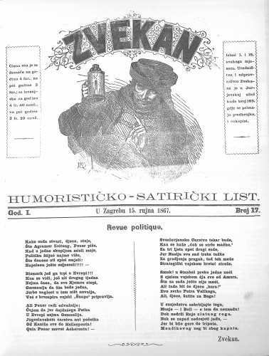 Zvekan : humorističko-satirički list : 1,17(1867) / [odgovorni urednik Marko Manasteriotti].