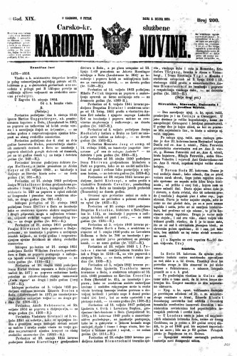 Carsko-kr. službene narodne novine : 19,200(1853) / učrednik Dr. Ljudevit Gaj.