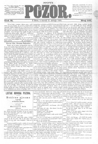 Novi Pozor : 2,104(1868) / odgovorni urednik Franjo Ptačovsky.