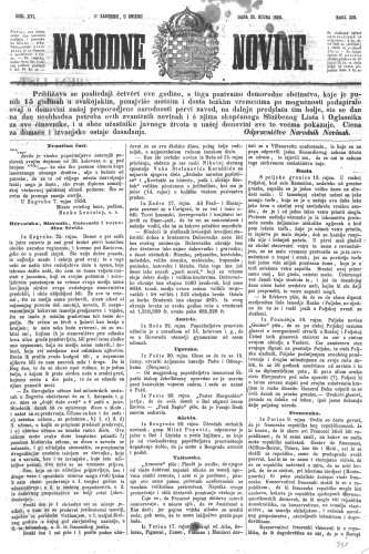 Narodne novine : 16,220(1850) / učrednik Ljudevit Gaj.