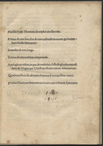 De triplici vita; Apologia; Quod necessaria sit ad vitam securitas; Annotatio. Add. Amerigi Corsini 