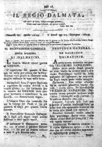 Il Regio Dalmata. : 16(1809)