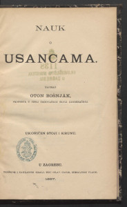 Nauk o usancama / napisao Oton Bošnjak.