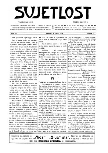 Svjetlost : 5,23(1909) / odgovorni urednik Antun Rott.