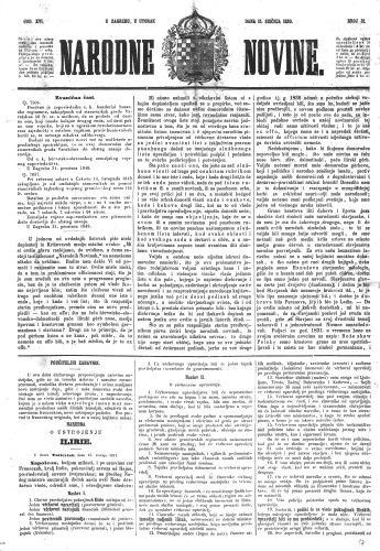Narodne novine : 16,12(1850) / učrednik Ljudevit Gaj.