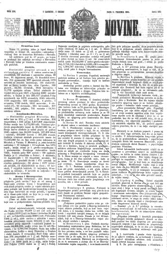Narodne novine : 16,285(1850) / učrednik Ljudevit Gaj.