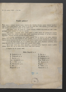 Visoki sabore! : pr. 12. prosinca 1866-br. 844.