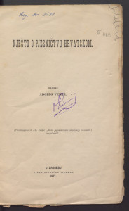 Nješto o pjesničtvu hrvatskom / napisao Adolfo Veber.