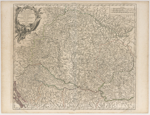 Royaume de Hongrie principauté de Transilvanie, Sclavonie, Croatie et partie de la principauté de Valaquie, de la Bosnie, de la Servie et de la Bulgarie / par le Sr. Robert géographe ordinaire du Roi