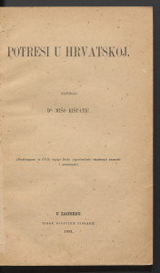 Potresi u Hrvatskoj / napisao Mišo Kišpatić.