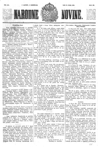 Narodne novine : 16,218(1850) / učrednik Ljudevit Gaj.