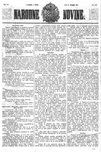 Narodne novine : 16,297(1850) / učrednik Ljudevit Gaj.