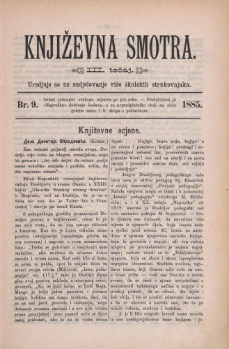 Književna smotra : mjesečna priloga k 