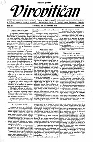 Virovitičan : list za politiku, javni i društveni život : 25,36(1923) / odgovorni urednik Ivan Dobravec-Plevnik.