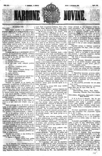 Narodne novine : 16,229(1850) / učrednik Ljudevit Gaj.