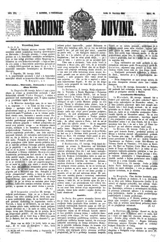 Narodne novine : 16,98(1850) / učrednik Ljudevit Gaj.