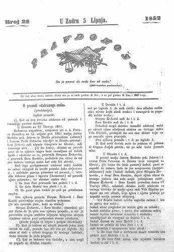 Pravdonoša : 2,23(1852) / odgovorni urednik Ivan Danilov.