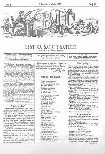 Bič : list za šalu i satiru : 3,5(1885) / [odgovorni urednik Višemir Zima].