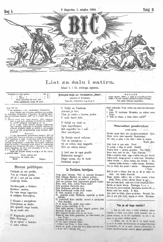 Bič : list za šalu i satiru : 2,5(1884) / [odgovorni urednik Gavro Grünhut].