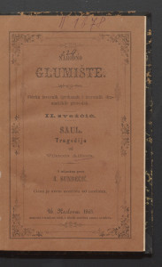 Saul : tragedija od Viktora Alfieri-a / s talijanskog preveo J. Sundečić.