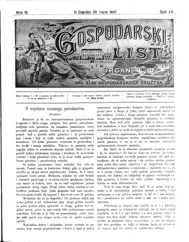 Gospodarski list : organ hrv.-slav. gospodarskoga družtva : 55,18(1907) / uredjuje u ime upravlj. odbora gospod. družtva Milan Krištof.