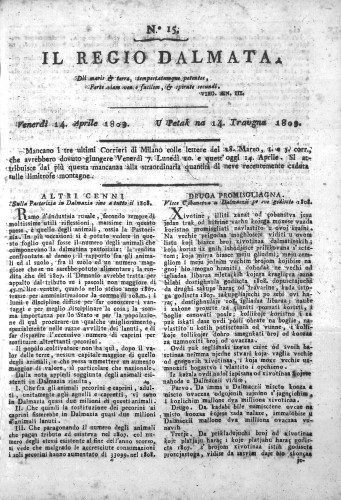 Il Regio Dalmata. : 15(1809)