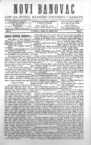 Novi Banovac : list za pouku, narodnu privredu i zabavu : 2,4(1914) / odgovorni urednik Dragan Filipović.