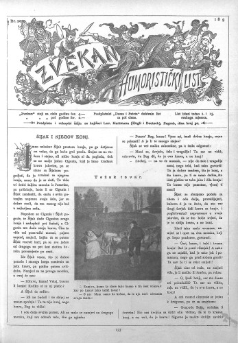Zvekan : humoristički list : 10,20(1899) / odgovorni urednik Vojko Vezmar.