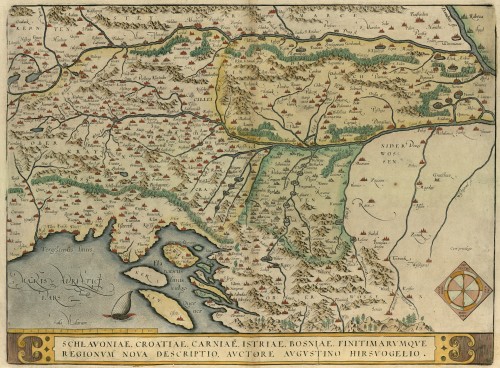 Schlavoniae, Croatiae, Carniae, Istriae Bosniae finitimarumque regionum nova descriptio   / auctore Augustino Hirsvogelio.