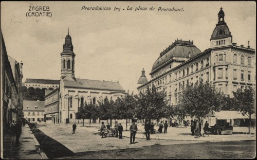 Zagreb (Croatie)  : Preradovićev trg = La place de Preradović.