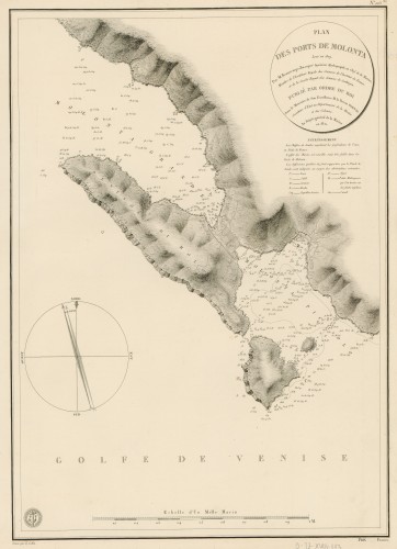 Plan des ports de Molonta   : levé en 1809  / par [Charles François] Beautemps-Beaupré ; gravé par E. [Etienne] Collin.